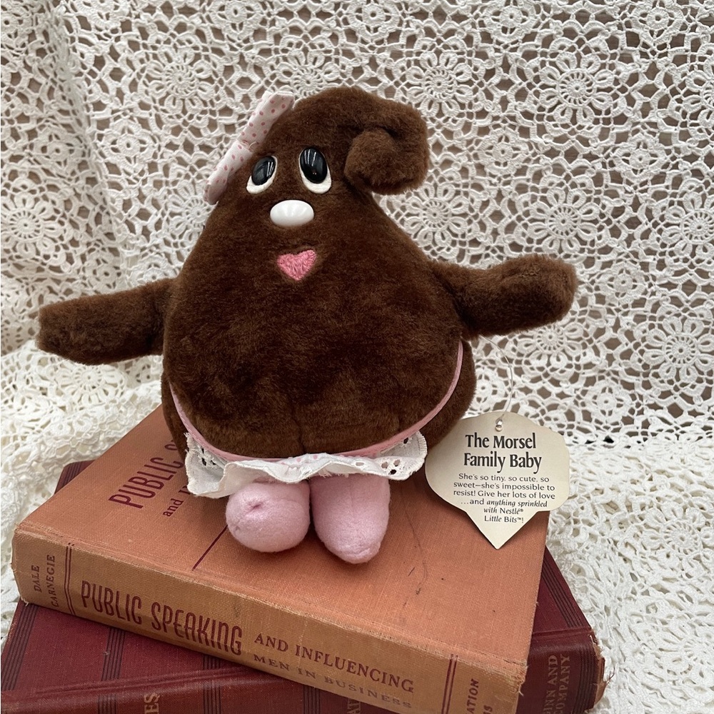 Vintage (1980s) Nestlé Lil’ Bit Plush Stuffed Toy, 80s Gift Chocolate Lover